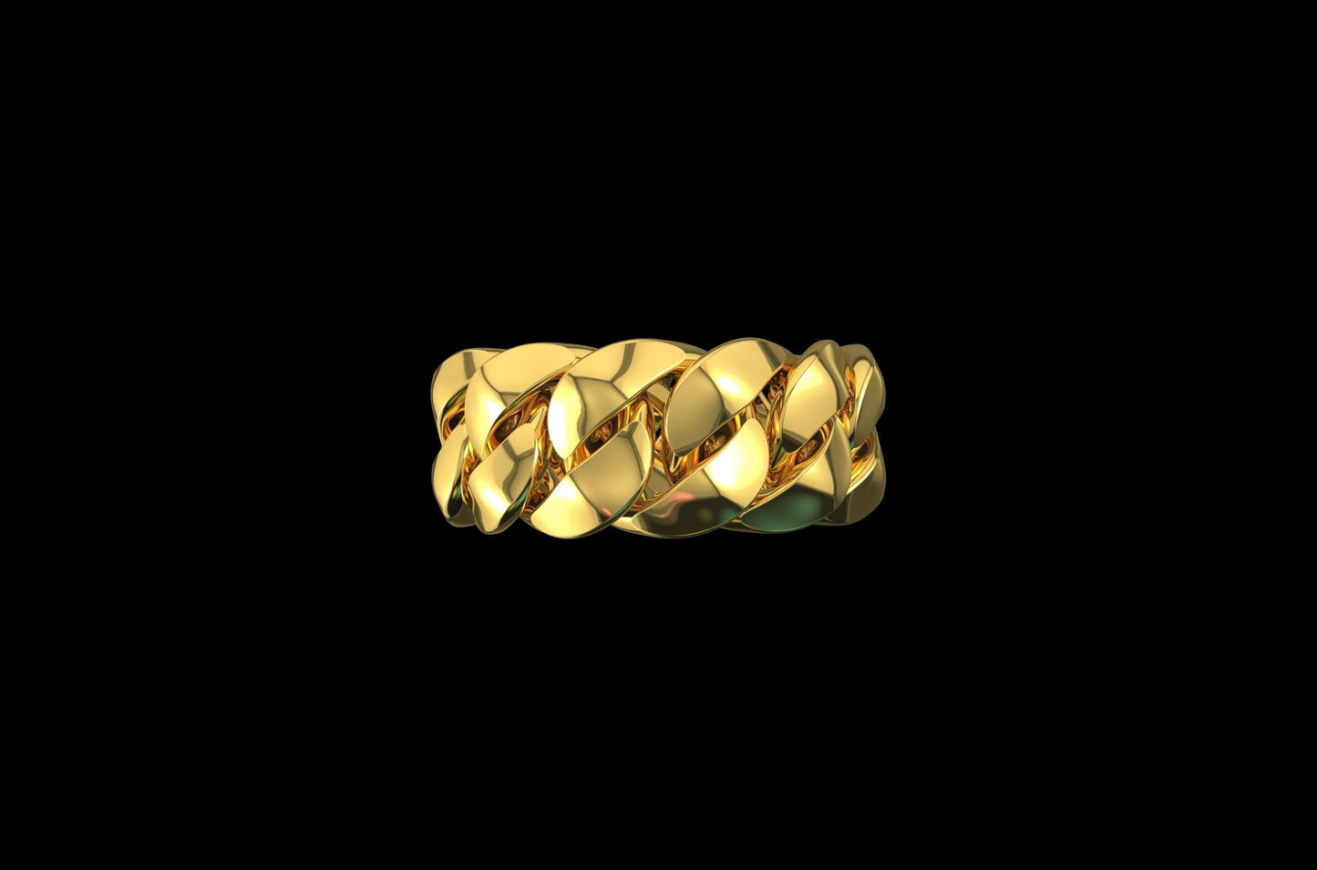 Gold Miami Cuban Link Ring