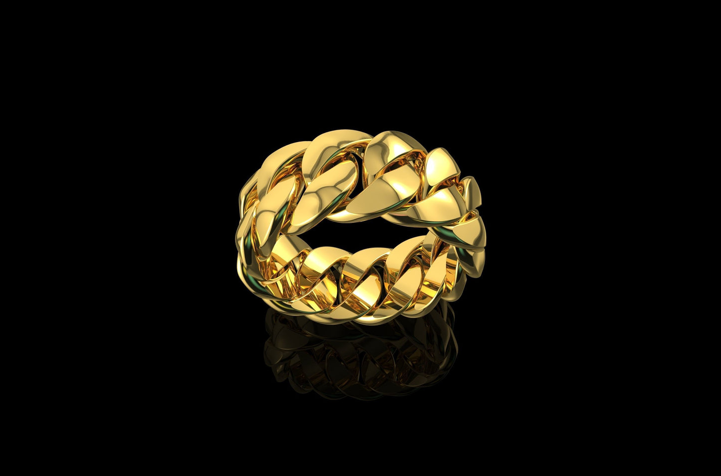 Gold Miami Cuban Link Ring